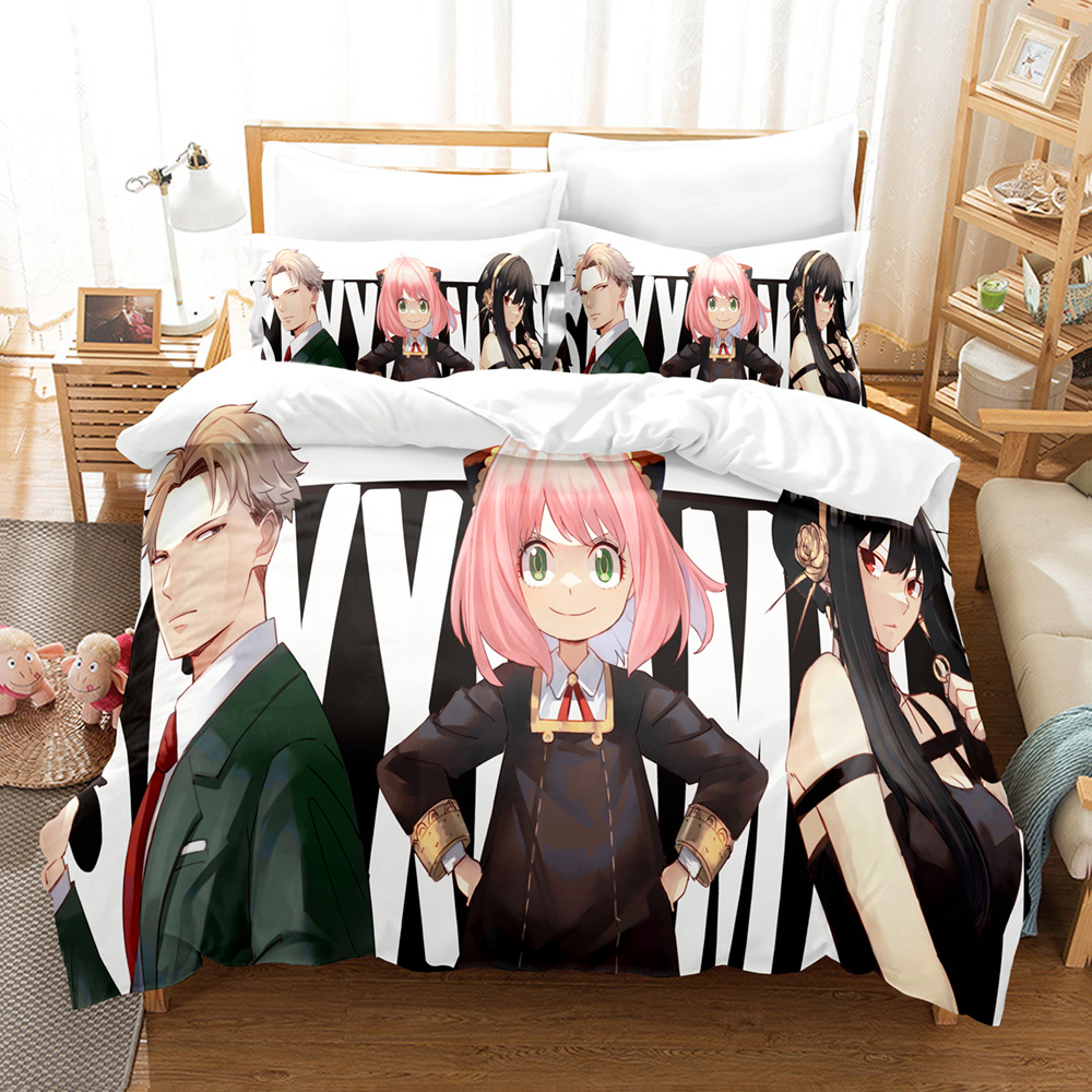 Anime SPY×FAMILY King Size Bedding Bed Set for Teens Boys Girls